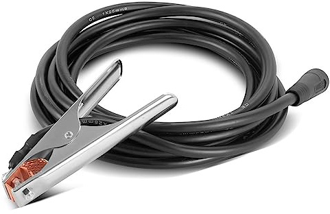Pinza de masa STAHLWERK hasta 300 A pinza de masa | pinza de masa incluyendo cable de soldadura de 3 m | cable de masa con 25 mm² y enchufe de 13 mm