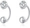 SLUYNZ Sterling Silber CZ Half Creolen Ohrringe für Damen CZ Offene Creolen Huggie Knorpel Helix Piercing Ball Screw Backs
