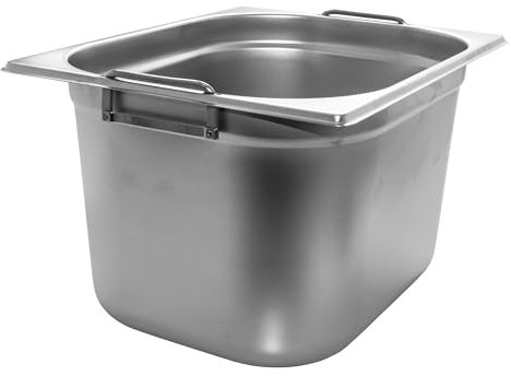 AcMax GN 1/2 Récipient gastronorme en acier inoxydable 12,5 l Profondeur 200 mm Poignée en cas de chute
