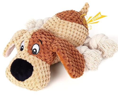 IOKHEIRA Dog Toys for Aggressive Chewers-Dog Toys for Large Dogs, Big Dog Chew Toys and Large Breeds, Tough Durable Indestructible Dog Toys, Squeaky (Brown)