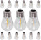 Tyatocepy Paquete de 15 Bombillas de Repuesto LED S14 de 3 V Bombillas de Luz de Cadena Solar para Exteriores Inastillables Blanco CáLido