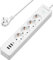 QUTIASE Steckdosenleiste mit USB C, Mehrfachsteckdose mit 4 USB Wandmontage, Mehrfachstecker mit USBC Verteilersteckdose, Steckerleiste Überspannungsschutz 4-Fach 3680W mit Schalter, 1,8M Kabel - Weiß