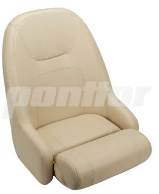 Bootssitz/Bootsstuhl/Steuerstuhl LEDA, FlipUp-Funktion, kürzere Sitzfläche, Boot Farbe beige