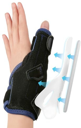 MILAIUN Daumenbandage mit 2 Splint, Daumenorthese für Rechts & Links, Daumensattelgelenk, Daumenschutz Bandage Einstellbar, Leicht zu Tragen, Fingerverband für Kraftsport, Arthritis (Blau)