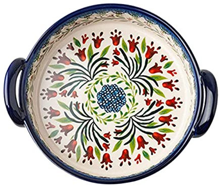 PRETYZOOM Fuente Para Hornear Asas Cuenco Cerámico Decorativo Para Ensaladas Práctico