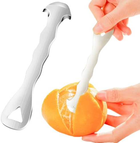Pelador de Naranjas, Naranja Cítrica Peladoras Limón Mandarina Frutas Peeling Tool Acero Inoxidable Cocina Gadget Slicer, Utensilios creativos de cocina