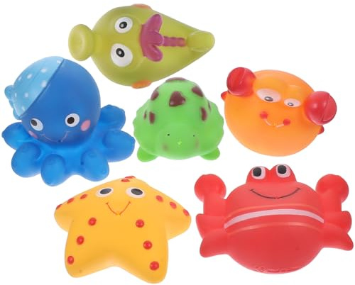 Hemobllo 6 pièces Jouets Bain Animaux Marins Flottants pour Garçon Fille Jouets de Bain Sécurisés et Sensoriels pour Garçon Fille Jeux Eau Amusants pour Garçons Filles