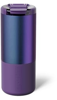 BrüMate Strova 18oz 100% Leakproof Insulated Coffee Mug | Ceramic-Lined Interior | Built-In Silicone Sleeve for Travel | Locking Flip Lid (Dark Aura)