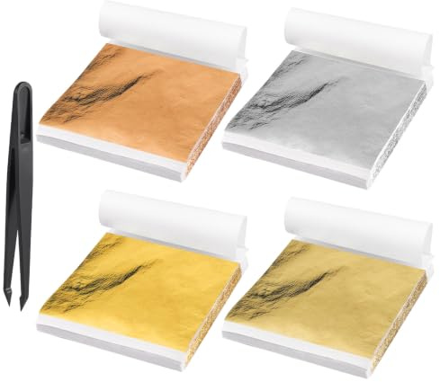 400 Hojas Pan de Oro Manualidades, Láminas de Imitación de Pan de Oro
