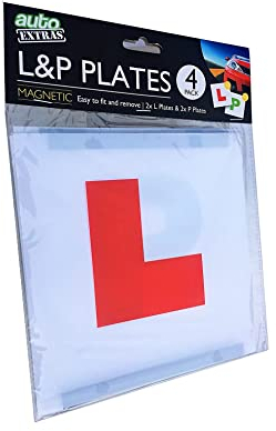 Auto Extras Learner and New driver Plates pack, 2 x L and 2 x P, magnetic