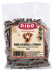 DIBO Barf Leckerli, 200g Strauß Hundesnack klein und praktisch Trainings Hundeleckerlies zuckerfrei, gesund und lecker (Strauß)