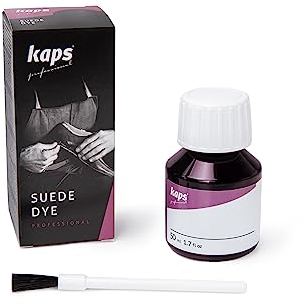 Kaps Suede Dye, Shoe Dye for Nubuck and Suede, For Repairing Faded Shoes, Bags and Leather Goods, Comes with Brush Applicator, 50 ml (112 - Red)