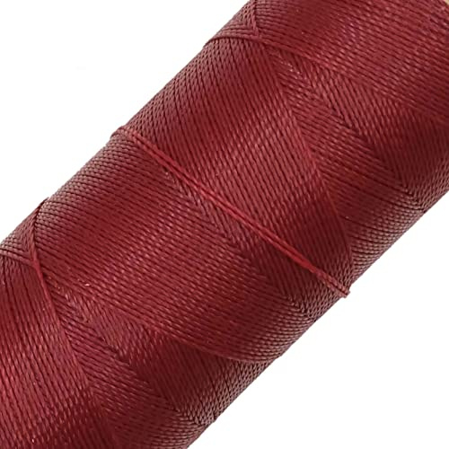 LINHASITA Bobine de Fil ciré 100 g/360 m Épaisseur 0,5 mm Polyester pour macramé 30 Couleurs - Bordeaux