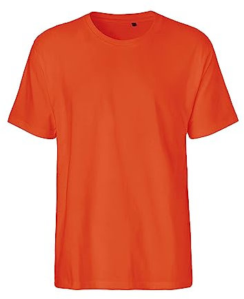 Green Cat Herren T-Shirt, 100% Bio-Baumwolle. Fairtrade, Oeko-Tex und Ecolabel Zertifiziert, Textilfarbe: orange, Gr.: L