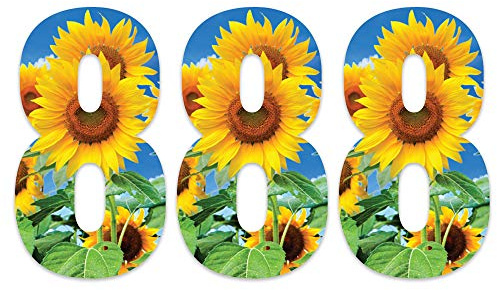 Pack of 3 Sunflower Bin Stickers for Wheelie Bins - 8 Ideal for Kitchens Office, Classroom Out Door Wheelie Bins, Dustbin V1098 Packwith®