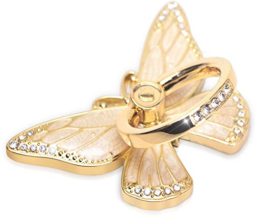 Doflyesky Butterfly Cell Phone Ring Grip Holder, 360 Degrees Rotation Phone Ring Grip Stand, Metal Finger Kickstand Compatible with iPhone, Samsung Galaxy, Android Phone