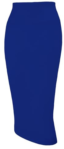 Tapata Women's Office Work Pencil Skirt Stretch High Waist Below Knee Bodycon for Business Casual, Blue, XX-Large