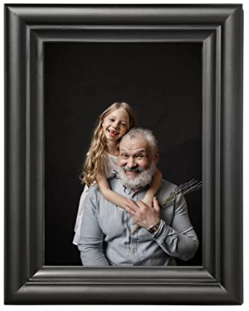 MOMLKFDAY Black 8x10 Picture Frames – Solid Wood with High Definition Glass, Perfect for Tabletop or Wall Hanging – Ideal for Dad, Grandpa, Father's Gifts