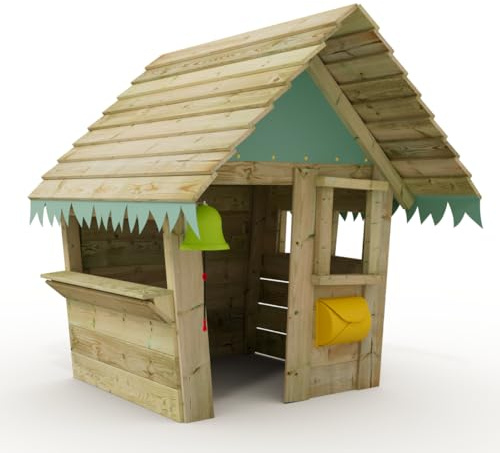 Casetta Wickey Saloon - casetta in legno per bambini, casetta da giardino per bambini, estremamente resistente alle intemperie - in legno massiccio impregnato a pressione - blu pastello