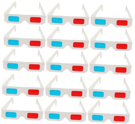 BELLIFFY Occhiali 3d Anaglifi Rossi e Blu in Cartone Usa e Getta, Set Da 60 Pezzi Per Film 3d a Casa, Leggeri e Portatili Per Tutte Le Età