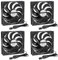 4Pack PWM - PC-Lüfter, 120 mm PWM-Gehäuselüfter CPU-Lüfter 120mm 120x120x25mm 12V Schwarz Computer-Gehäuselüfter Gehäuselüfter, 3pin PWM Silent Computer Fan