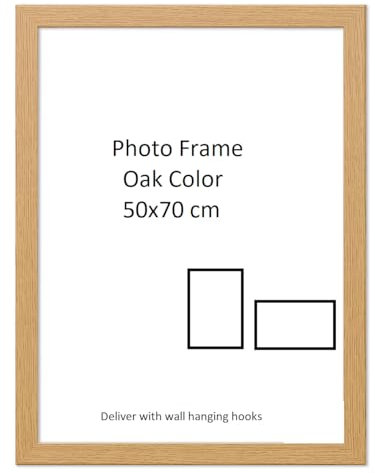 DECORO Photo Frame - Large Picture Frames - Photo Frames - Oak Color Frame in Different Sizes (Oak, 50x70 cm)