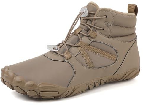 UIKGITP Mens Barefoot Winter Hiking Snow Boots Soft Lightweight Slip on Outdoor Grounding Shoes