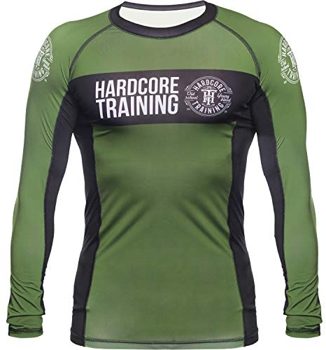 Hardcore Training Recruit Rash Guard Men's Camisa de Compresión Hombre MMA BJJ Boxeo Fitness Grappling No Gi