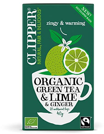 Grönt te med lime och ingefära FAIR TRADE BIO 40 g (20 x 2 g) - CLIPPER