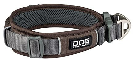 DOG Copenhagen Urban Explorer Collar 2.0 - Padded Dog Collar - Reflective - Comfortable, Mocca, Size XS