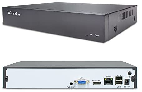 WESTSHINE 4K NVR 16 canaux Enregistreur vidéo réseau, 16CH CCTV NVR, Vue à Distance Facile, Prend en Charge jusqu'à 16 caméras IP 8MP/4K(Disque Dur n'est Pas Inclus et Pas de WiFi intégré)