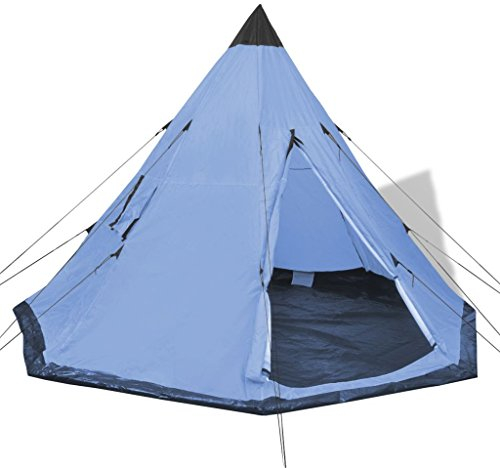Festnight Tipi Zelt 4 Personen Wasserdicht Firstzelt Campingzelt Pyramidenzelt Firstzelt Familienzelt Trekkingzelt mit Tragetasche Outdoor Tent für Camping Trekking Wandern 365x365x250 cm