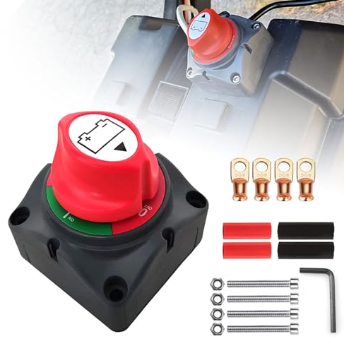 Batterie Trennschalter 12V 24V 48V Haupttrennschalter Trennschalter für Marine Boot Auto LKW ATV RV Fahrzeuge Wohnmobil Anhänger (Ein/Aus)