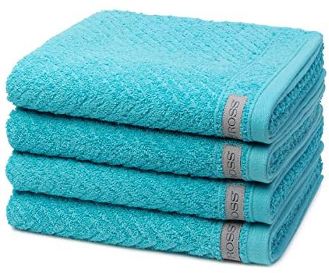 Ross - 4 teiliges Frottier-Set - Smart (4 X Handtuch im Set) - 520 g/m2 - Baumwolle - Frottee - saugstark - weich und flauschig - Lagune