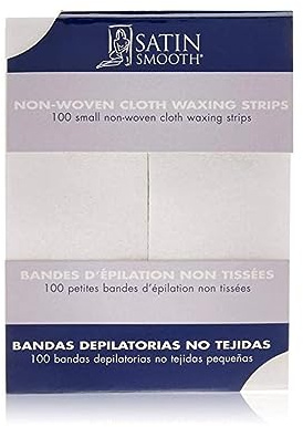 Satin Smooth Non Woven Wax Strips – Cloth Waxing Strips, Body and Facial Wax Strip for Hair Removal, Small, 100 ct, 1 Pack
