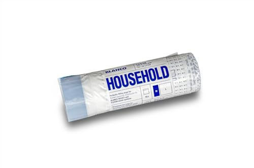 BLANCO Sacchetti per la Spazzatura Domestica M (15 – 19 Litri), con Cordino, Resistenti agli Strappi e Impermeabili, Sacchetti per rifiuti, Facile smaltimento, 50% plastica Riciclata, Adatti a Select