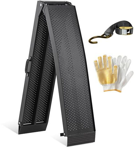 gardhom Rampe per Auto Pieghevole 340Kg Alluminio Rampe di Carico Portatile 228x28x4.5cm Rampa Moto, Adatta A Tosaerba, Biciclette e Quad