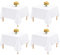 6er-Pack weiße, quadratische Tischdecken, 132 x 132 cm, wasserdichte Polyester-Tischdecke, quadratische Stoff-Tischdecke, waschbare Party-Tischdecken für Hochzeits-Buffet-Partys, Camping