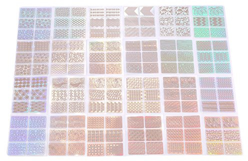Plantillas para Uñas con Aerógrafo, Juego de 24 Hojas, Nuevas Pegatinas para Decoración de Uñas, Calcomanías Huecas de Transferencia para Uñas, Accesorios de Manicura, Decoración