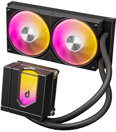 upHere 240mm AIO Liquid CPU Cooler - Intel LGA 1851/1700/2011 & AMD AM5/AM4, Magnetic Pump Cover, 5V ARGB SYNC, All-in-One Cable Mangement, 280W TDP Cooling (Black)