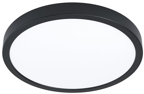 EGLO connect.z Fueva 6-Z LED-badrumslampa, smart taklampa, diameter 38,9 cm | ZigBee-kompatibel, app- och röststyrning via Alexa, varm- till kallvit, dimbar, svart, för badrum, IP44