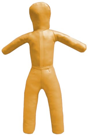 Hellery Maniquí de Cuero Sintético Sin Relleno para Entrenamiento Práctico de Lucha Infantil, Multifuncional, para Boxeo, de 110 Cm de Altura, Amarillo