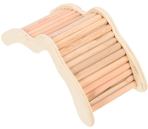 HOMSFOU Échelle en Bois Multifonctionnelle pour Hamster Pont et Plateforme, pour Rongeurs pour Exercices Quotidiens et Entraînement des Petits Animaux