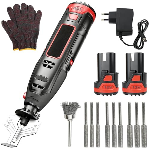 Affilatore per Catena Motosega Elettrico Senza Fili, Affilacatene con 9 Teste di Levigatura, Spazzola in Lega & Guida Angolare Regolabile 25°/30°/35°, USB, per Motoseghe