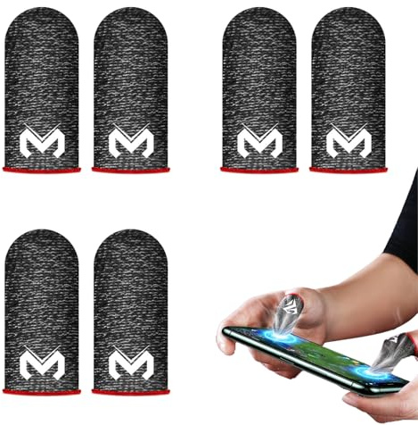 6 PCS Manchons de Doigt de Jeu, pour Sessions de Jeu Mobile Intenses et Longues Durées, Contrôle de Précision pour Jeux FPS, Gestion de la Transpiration Pendant Le Jeu