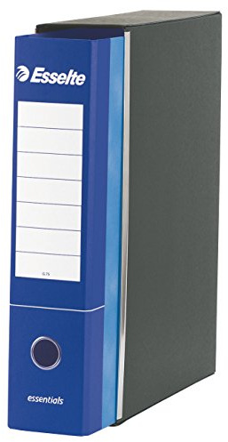 Esselte ESSENTIALS G73 Registratore con Custodia, con Meccanismo a Leva, in Formato Commerciale, 23x30cm, con Dorso da 8 cm, Blu, Conf.da 6 pezzi, 390773050