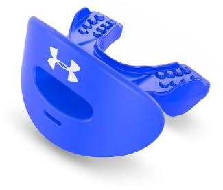 Under Armour Protector de labios para fútbol, protector bucal de fútbol con correa, boquilla de fútbol, protección bucal completa, protector bucal de fútbol para aparatos ortopédicos, protector bucal