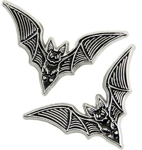 2 Stück Fledermaus Emaille Pin Alternative Goth Witchy Style Halloween Geschenk Fledermaus Revers Schmuck Halloween Accessoire Revers Anstecker