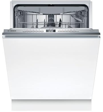 Bosch - Lavavajillas Totalmente Integrable, Serie 4, 60 cm. de ancho, 14 servicios, 3ª bandeja, Motor Eco Silence, Home Connect, Blanco, SMH4ECX28E