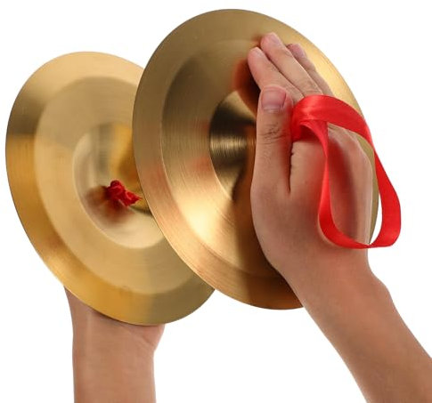 ERINGOGO Platillos de Dedo de Aleación Ajuste Universal Instrumento Musical Gong Gongs Pandereta Platillos Mano para Niños Y Niñas Adultos Habilidades Rítmicas